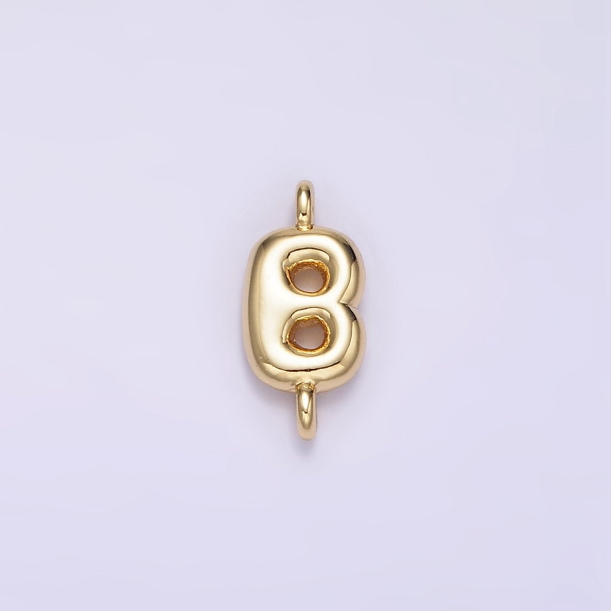 14K Gold Filled 10mm Initial Letter Chubby Balloon Mini Connector | A1539 - A1551