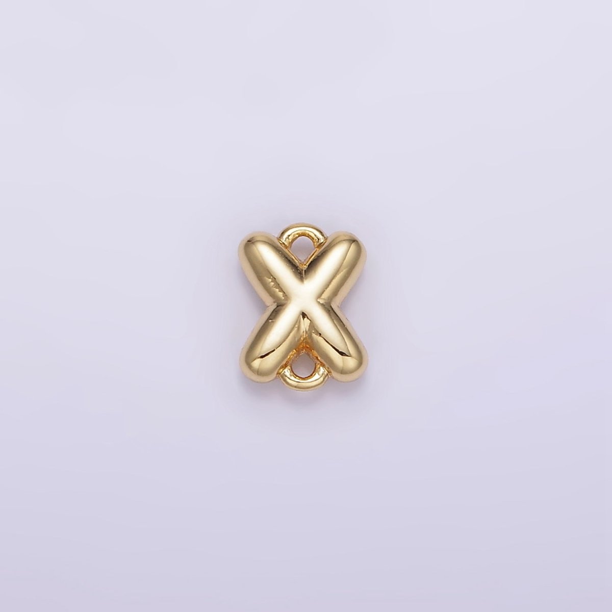 14K Gold Filled 10mm Initial Letter Chubby Balloon Mini Connector | A1539 - A1551