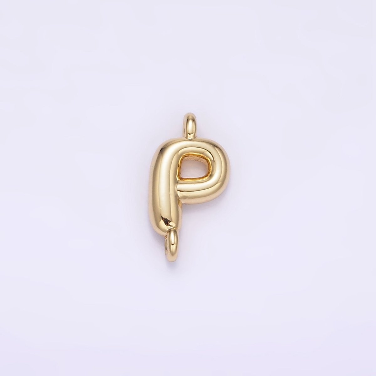 14K Gold Filled 10mm Initial Letter Chubby Balloon Mini Connector | A1539 - A1551