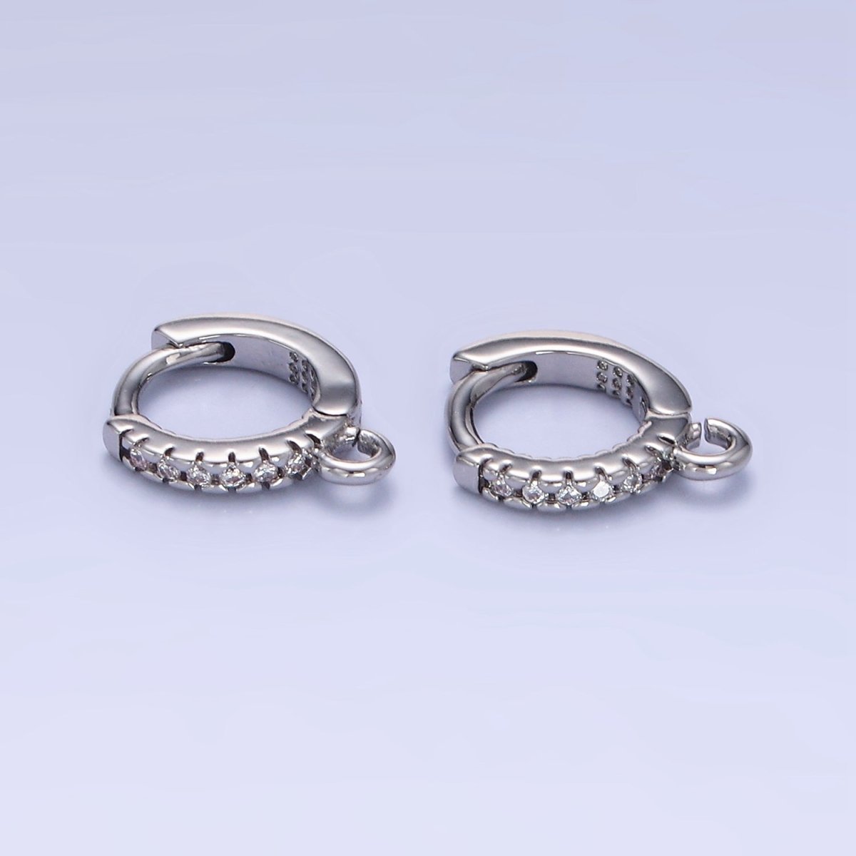 14K Gold Filled 10mm Micro Paved CZ Cartilage Huggie Earrings Findings | Z757