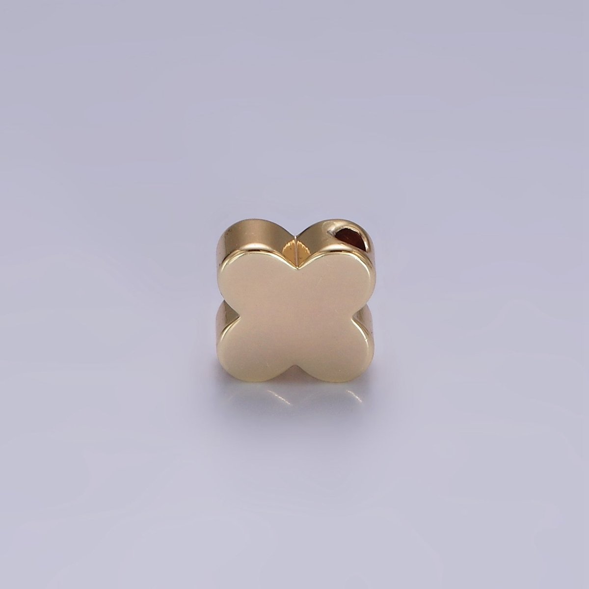 14K Gold Filled 10mm Mini Minimalist Clover Quatrefoil Bead | B875 - DLUXCA