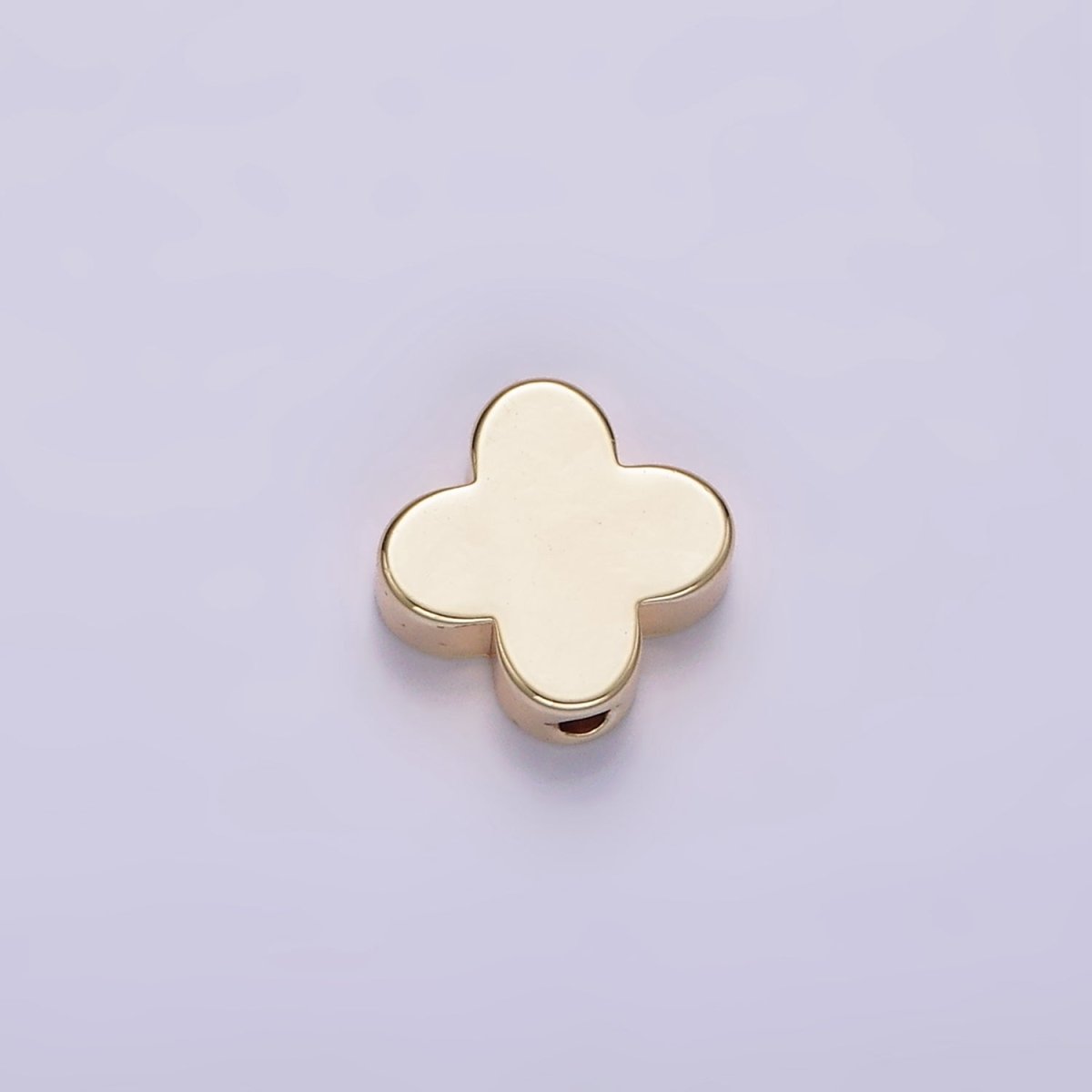 14K Gold Filled 10mm Mini Minimalist Clover Quatrefoil Bead | B875 - DLUXCA