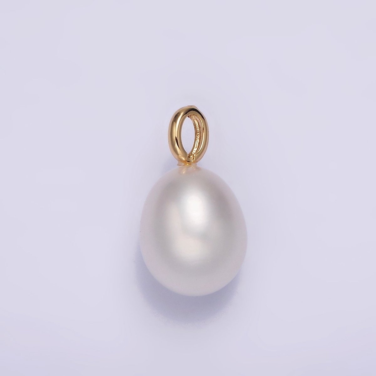 14K Gold Filled 10mm Minimalist Freshwater Pearl Button Triple, Single Bail Pendant | P1613 P1614
