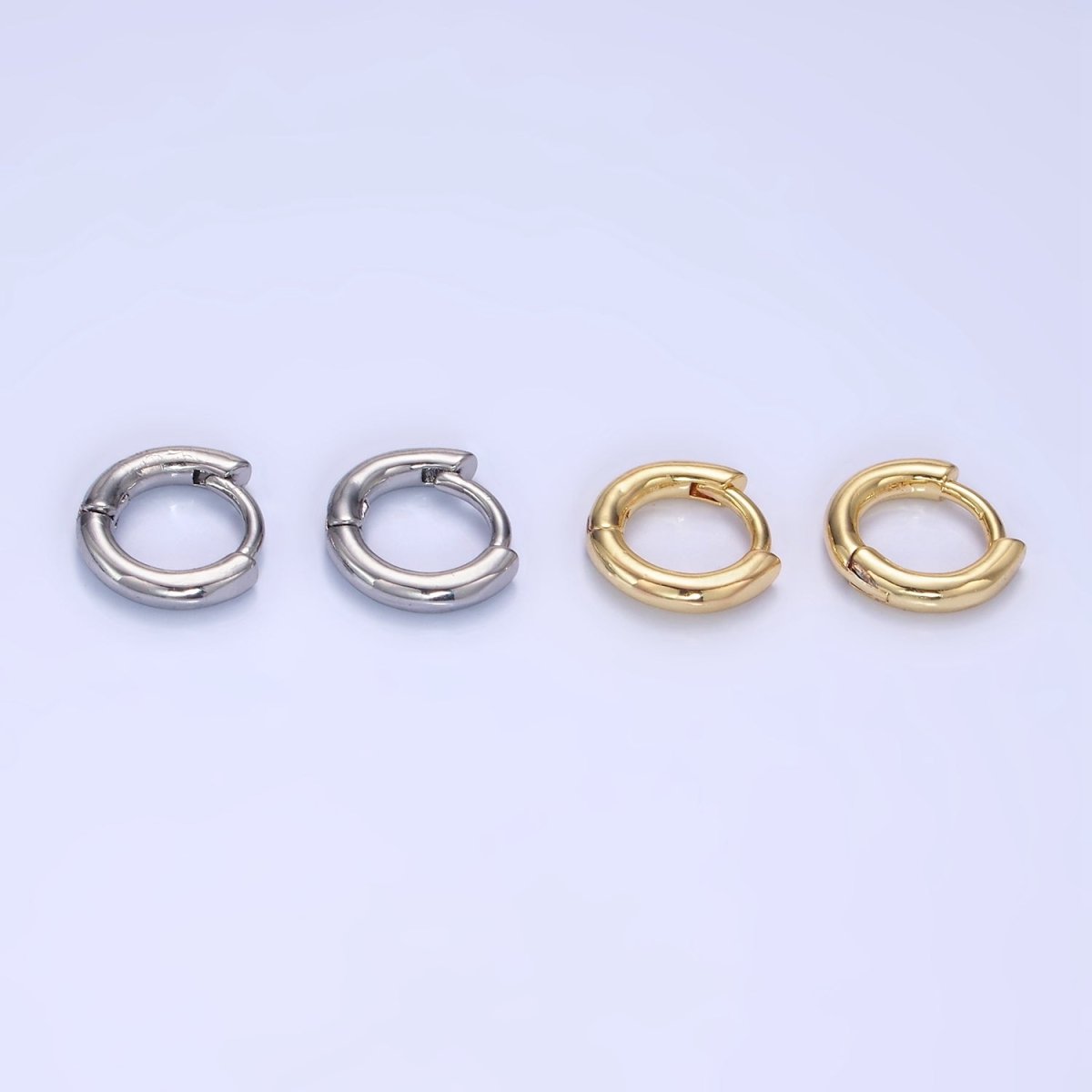 14K Gold Filled 10mm Minimalist Huggie Earring in Gold & Silver | Q028 Q029