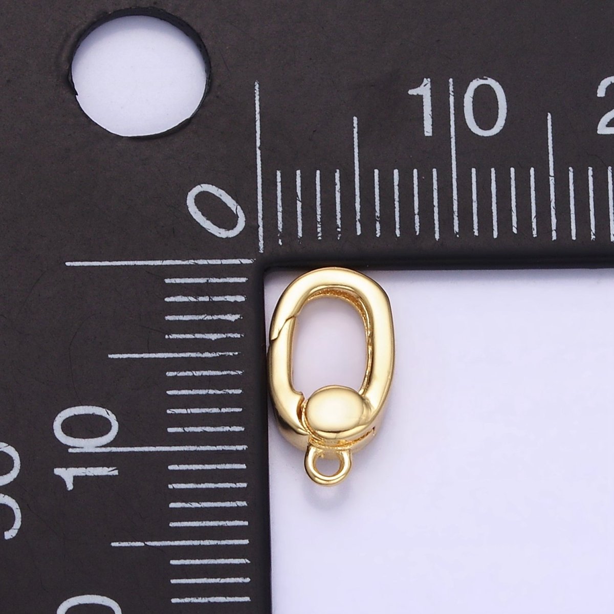 14K Gold Filled 10mm Push Gate Oblong Clasps Closure Findings | Z783 - DLUXCA