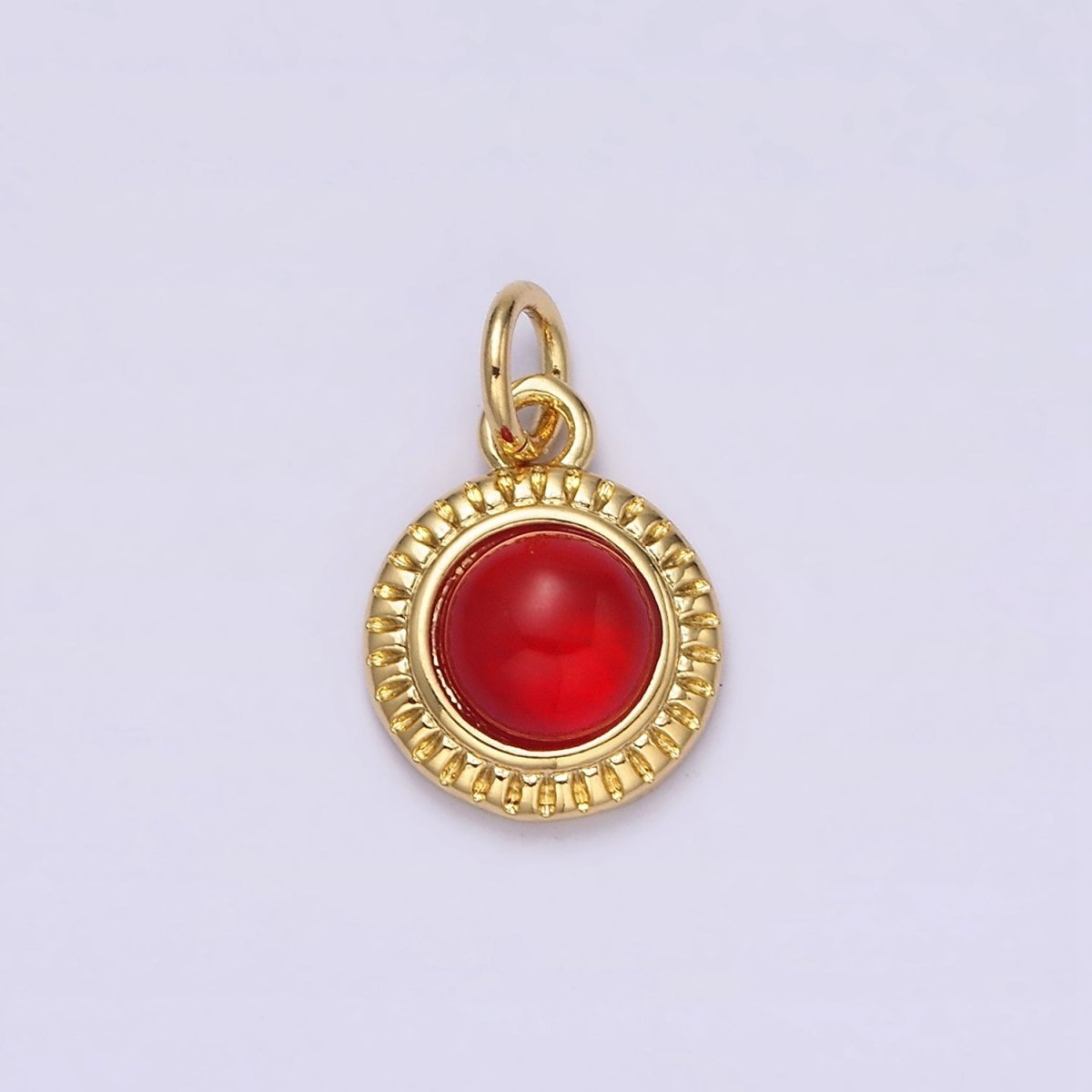 14K Gold Filled 10mm Round Natural Gemstone Lined Connector | AC1517 - AC1528