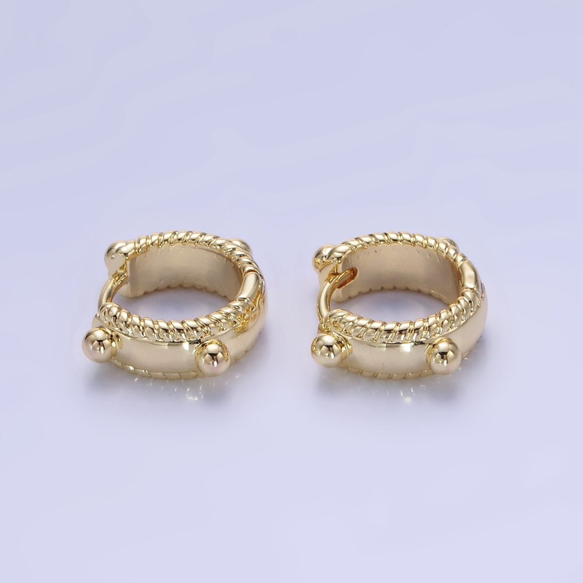 14K Gold Filled 11mm Bubble Bead Croissant Cartilage Huggie Earrings in Gold & Silver | AB1325 P493