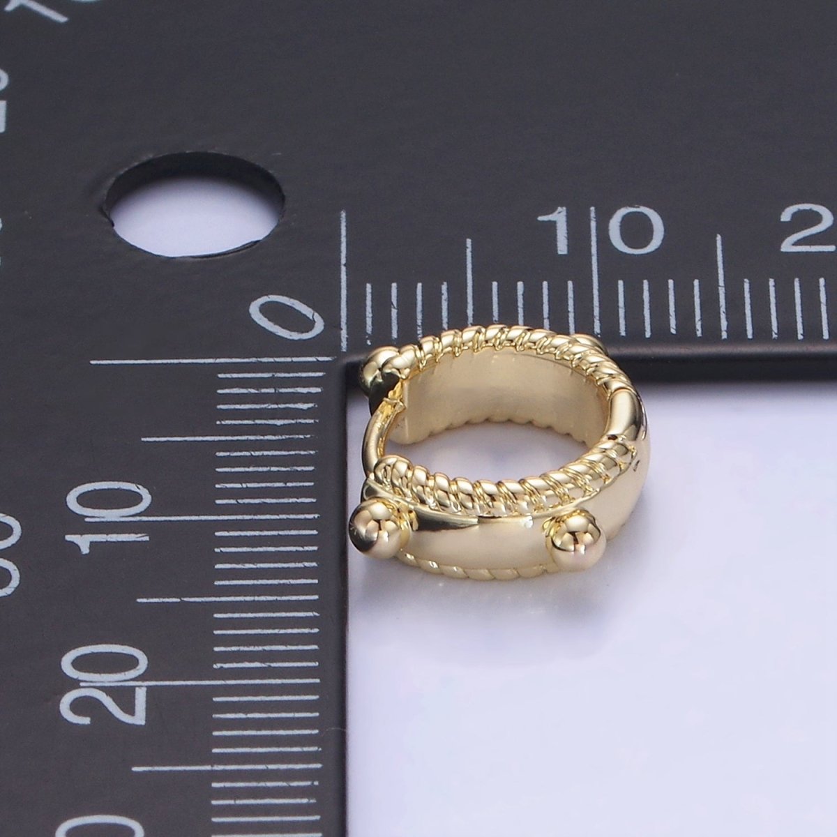 14K Gold Filled 11mm Bubble Bead Croissant Cartilage Huggie Earrings in Gold & Silver | AB1325 P493