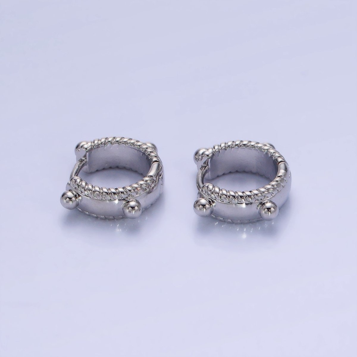 14K Gold Filled 11mm Bubble Bead Croissant Cartilage Huggie Earrings in Gold & Silver | AB1325 P493