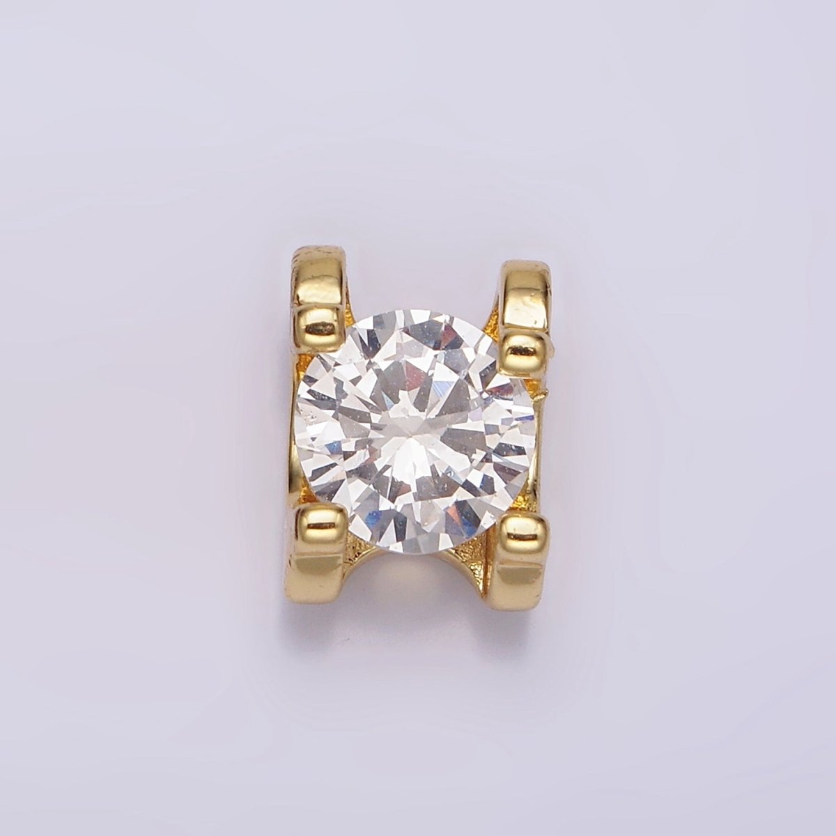 14K Gold Filled 11mm Clear CZ Round Claw Bead | B842 - DLUXCA