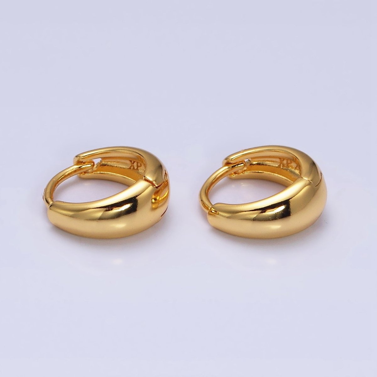 14K Gold Filled 11mm Mini Round Dome Cartilage Huggie Earrings | AD1372 - DLUXCA