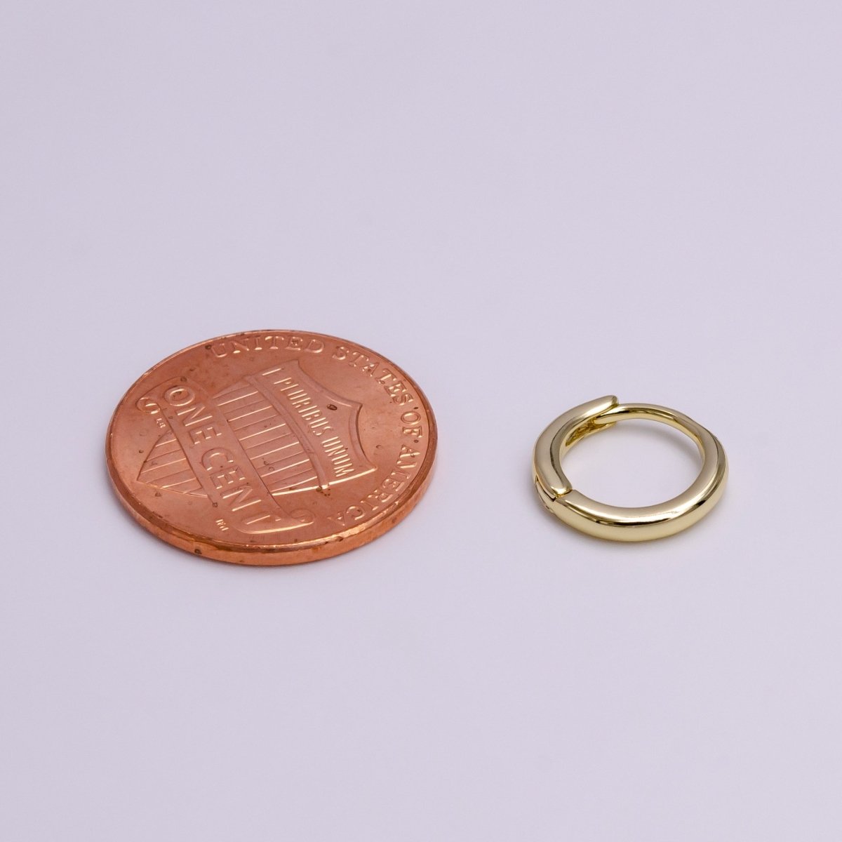 14K Gold Filled 11mm Minimalist Endless Cartilage Huggie Earrings | AD1127 - DLUXCA