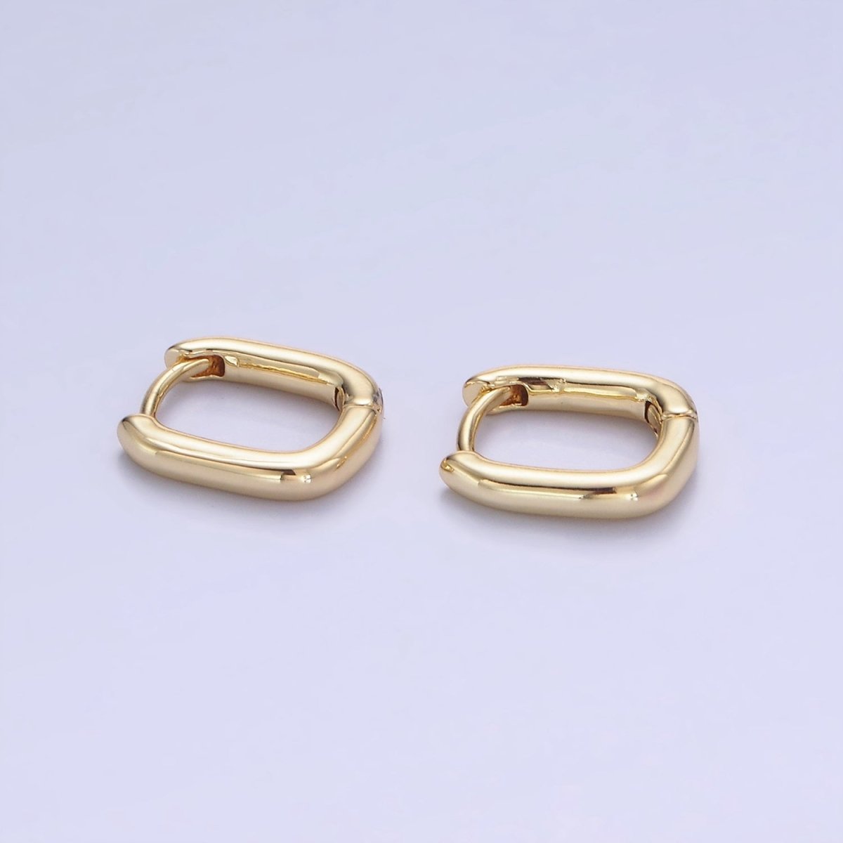 14K Gold Filled 11mm Minimalist Rectangular Huggie Earrings | AB1330