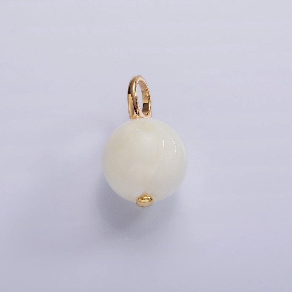 14K Gold Filled 12mm, 10mm Round White, Off-White Shell Pearl Drop Pendant | P1632 - P1635