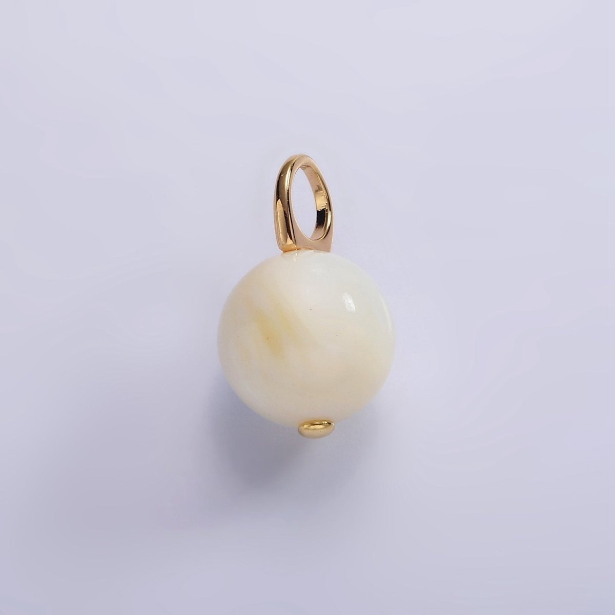 14K Gold Filled 12mm, 10mm Round White, Off-White Shell Pearl Drop Pendant | P1632 - P1635