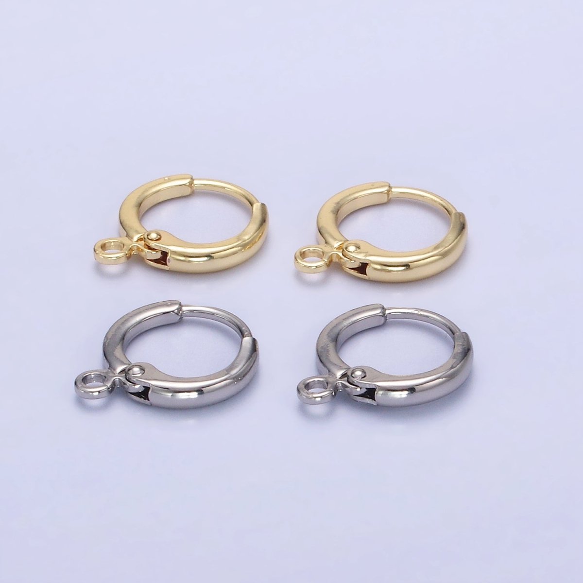 14K Gold Filled 12mm Cartilage Huggie Earring Findings in Gold & Silver | K014 Z723