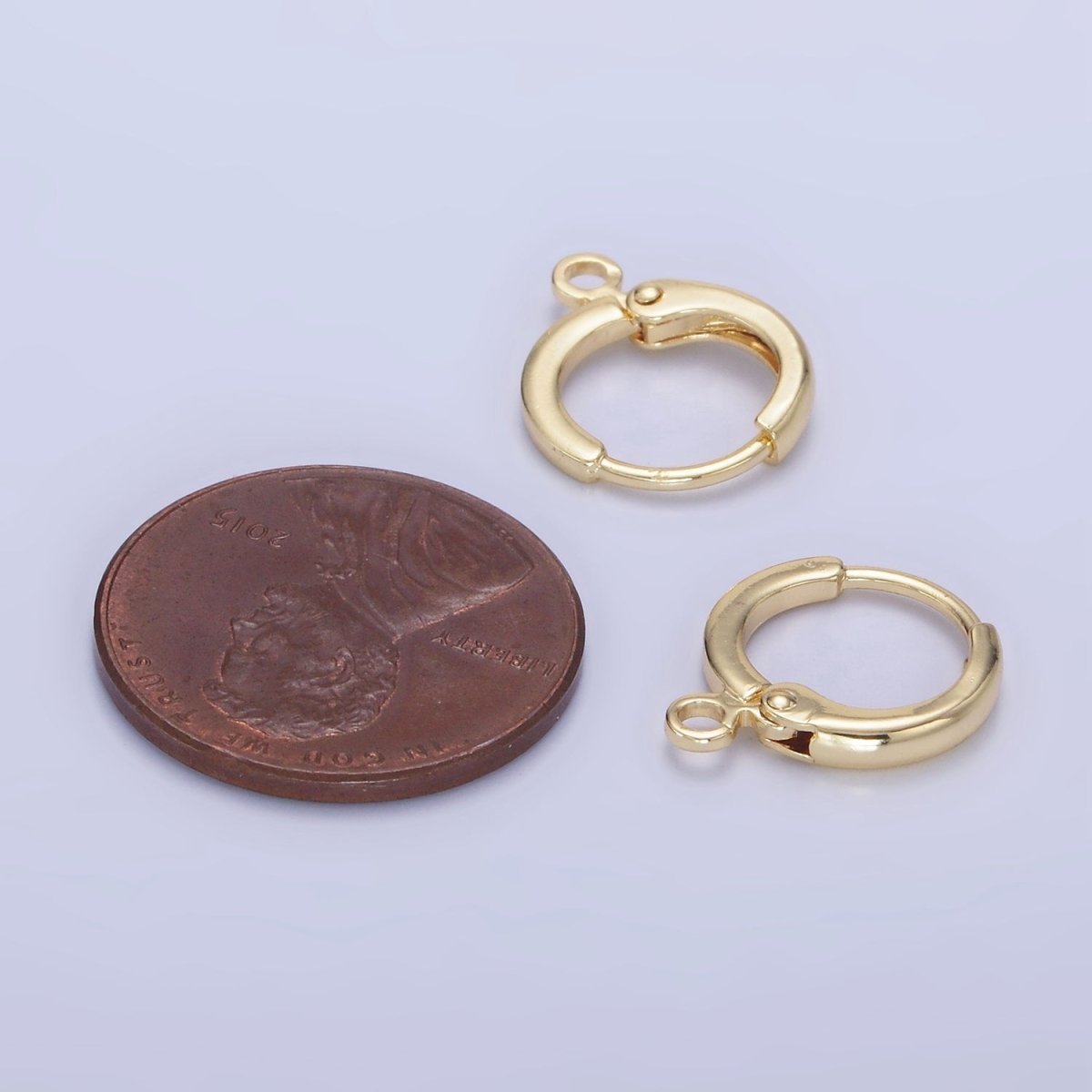 14K Gold Filled 12mm Cartilage Huggie Earring Findings in Gold & Silver | K014 Z723