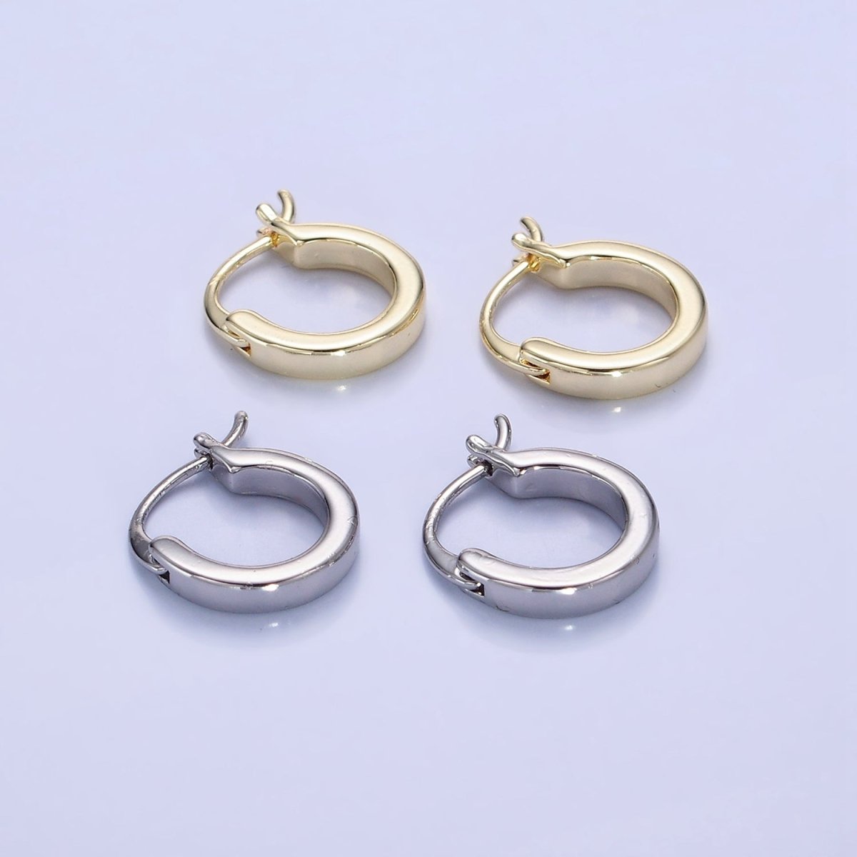 14K Gold Filled 12mm Cartilage Latch Hoop Earrings in Gold & Silver | AB1358 AB1359