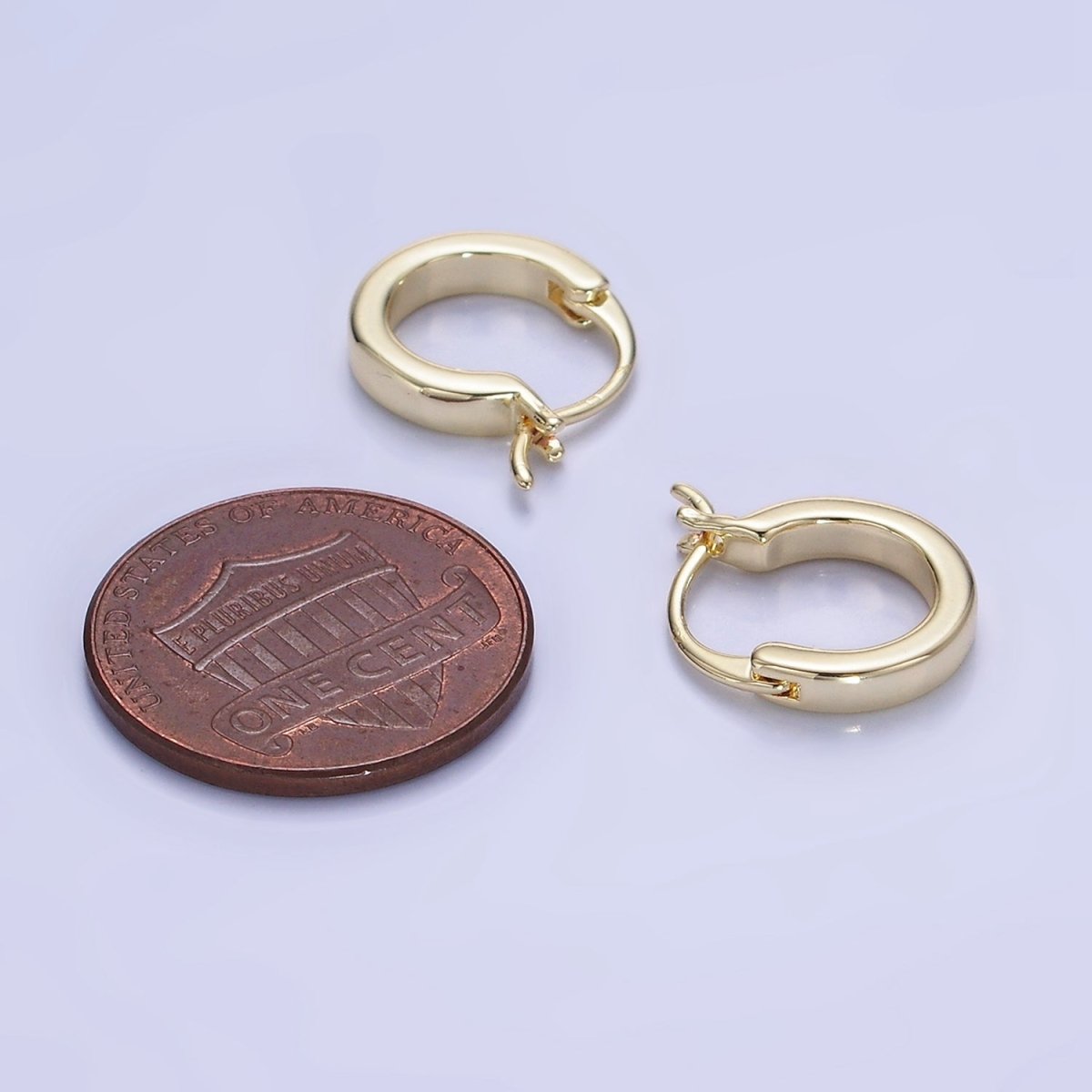 14K Gold Filled 12mm Cartilage Latch Hoop Earrings in Gold & Silver | AB1358 AB1359