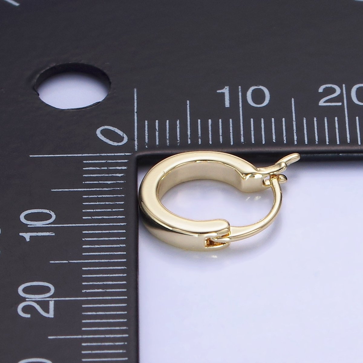 14K Gold Filled 12mm Cartilage Latch Hoop Earrings in Gold & Silver | AB1358 AB1359