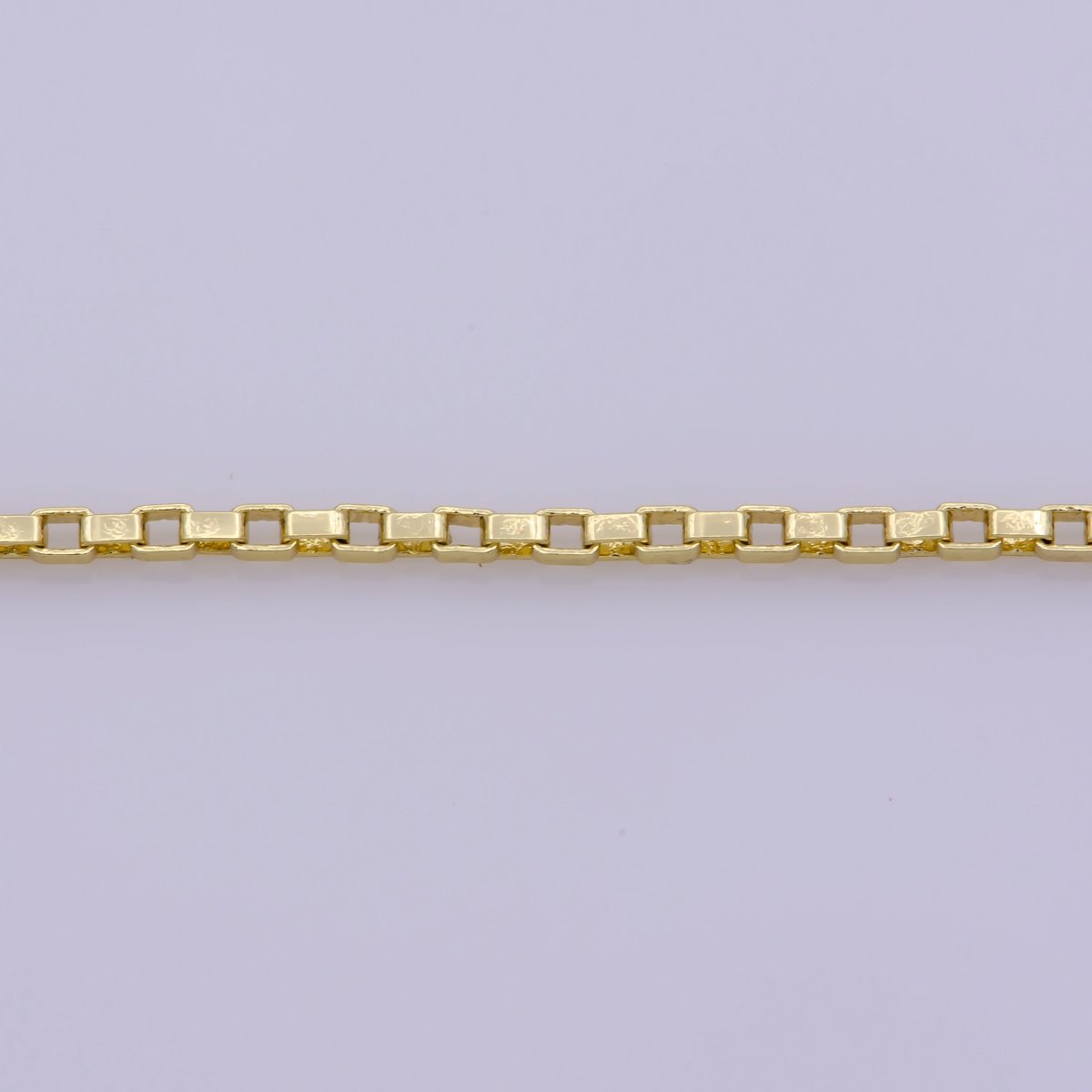 14K Gold Filled 1.2mm Dainty Box Layering 18 Inch Chain Necklace w. Spring Ring | WA-389 Clearance Pricing - DLUXCA