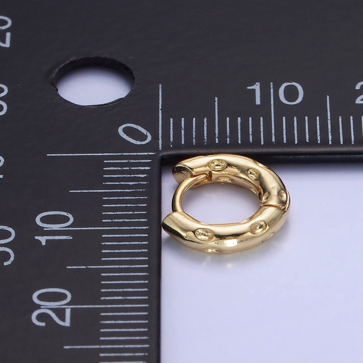 14K Gold Filled 12mm Dotted Cartilage Huggie Earrings in Gold & Silver | AB1353 AB1354