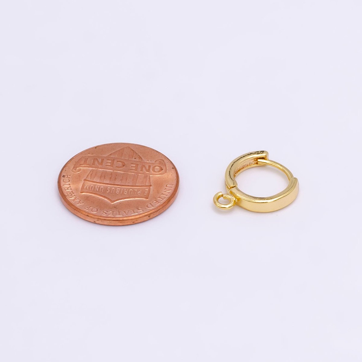 14K Gold Filled 12mm Open Loop Huggie Earrings Finding Supply | Z387