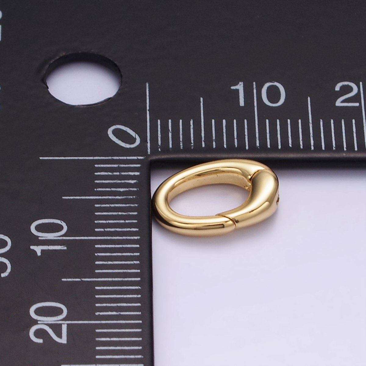 14K Gold Filled 12mm Oval Push Gate Clasps Charm Holder Enhancer Findings | Z725 - DLUXCA