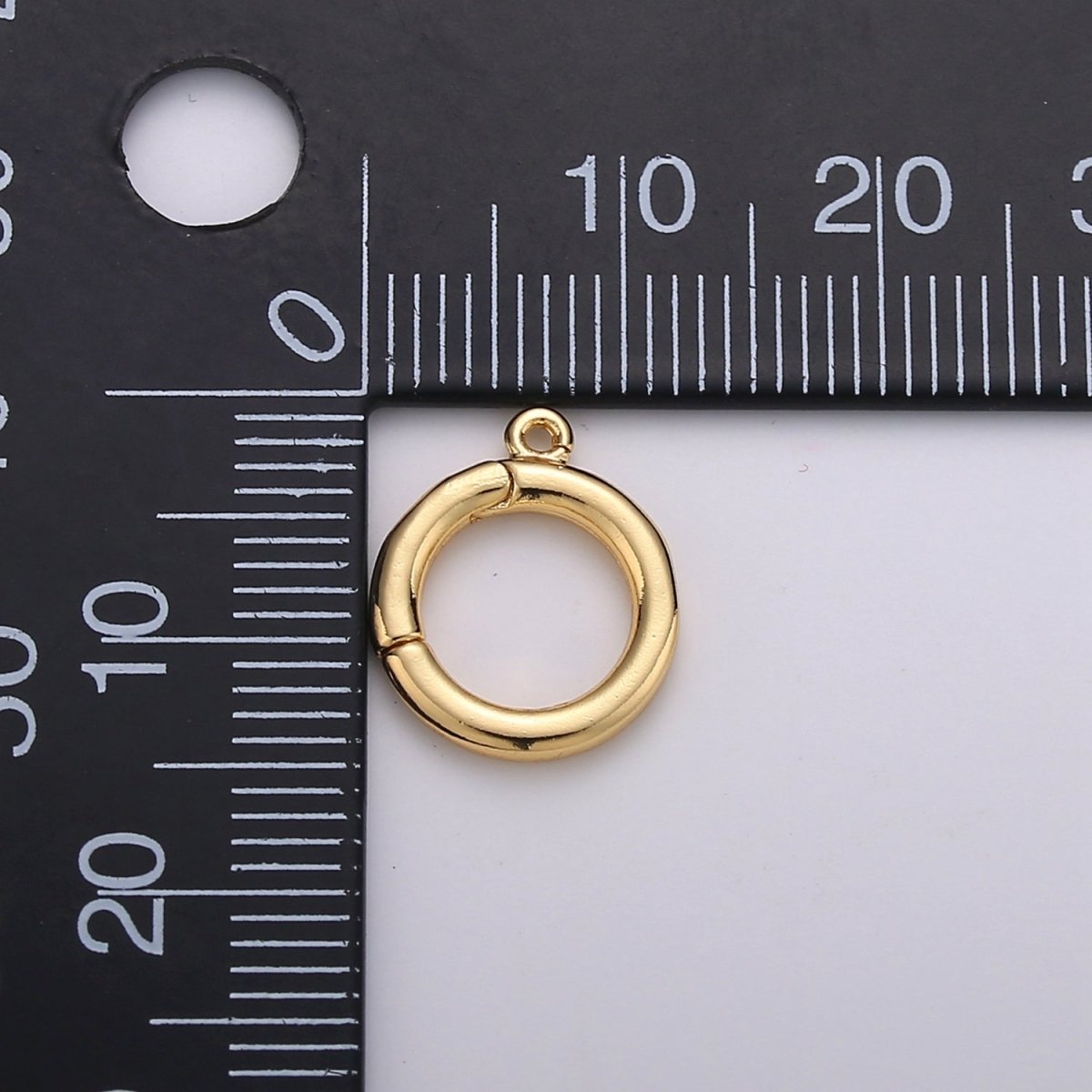 14K Gold Filled 12mm Round Pull Spring Gate Clasps Open Loop Silver Jewelry Supply in Gold & Silver | K-913 Z-399