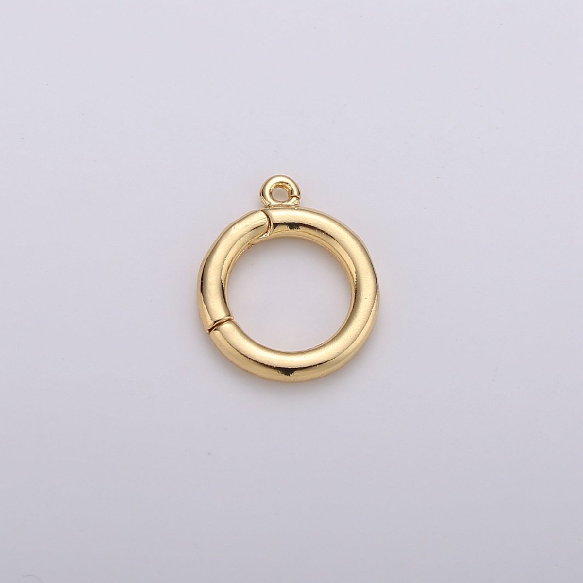 14K Gold Filled 12mm Round Pull Spring Gate Clasps Open Loop Silver Jewelry Supply in Gold & Silver | K-913 Z-399