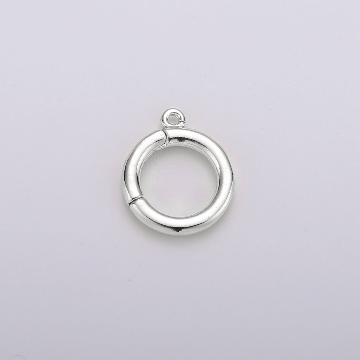 14K Gold Filled 12mm Round Pull Spring Gate Clasps Open Loop Silver Jewelry Supply in Gold & Silver | K-913 Z-399