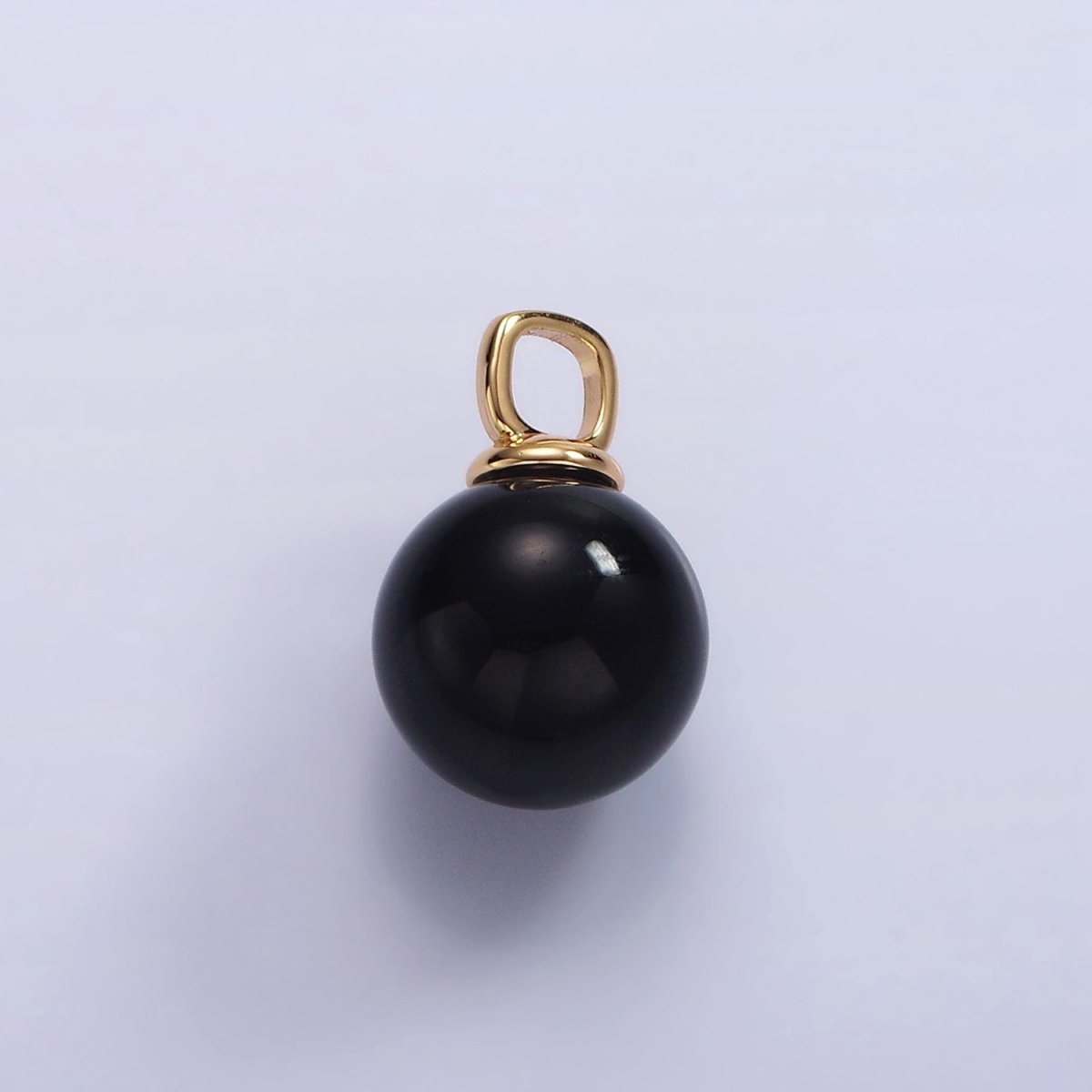 14K Gold Filled 12mm Round Sphere Ball Natural Gemstone Drop Pendant | AC808 - AC813