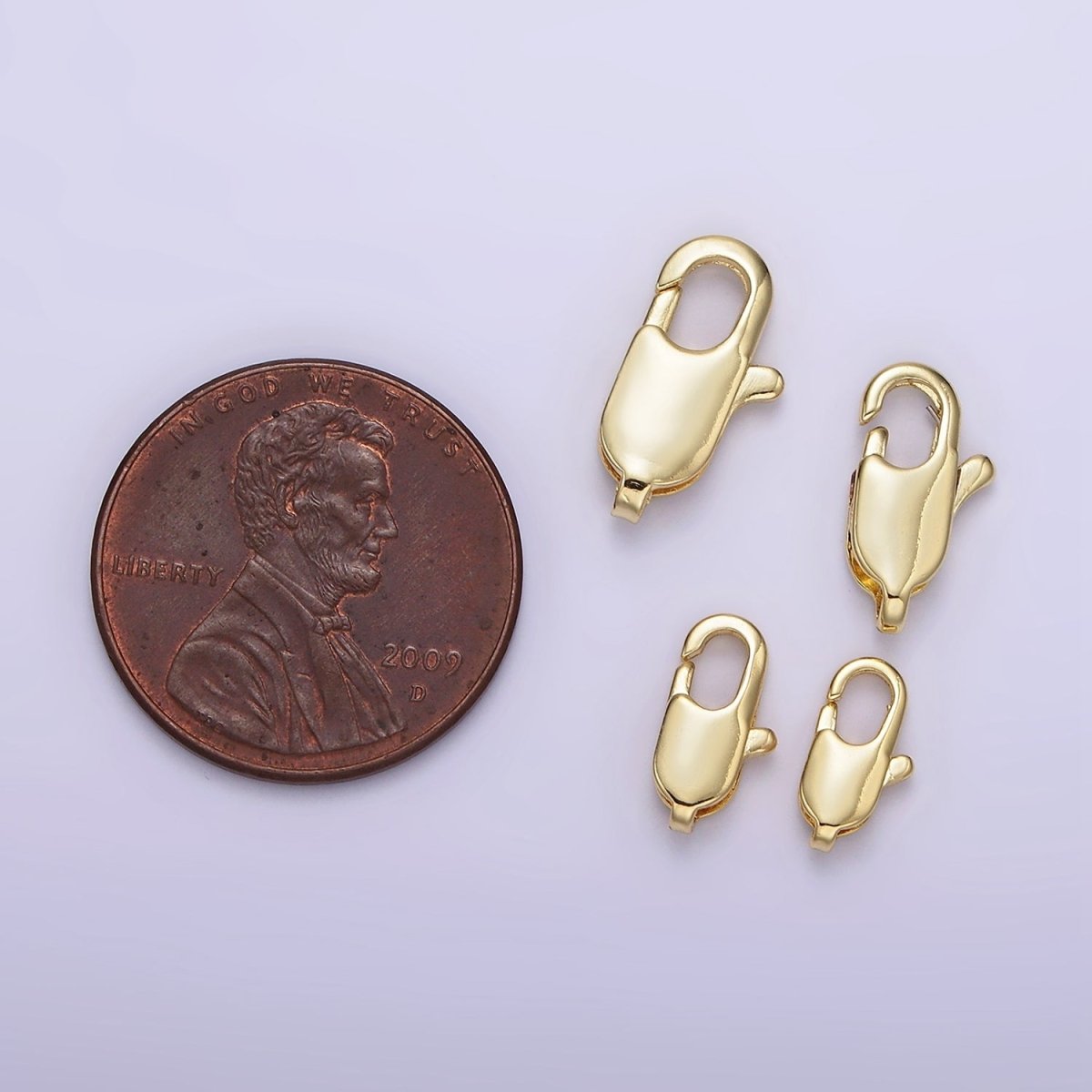 14K Gold Filled 13.5mm, 12mm, 10mm, 9mm Lobster Claw Clasps Closure Jewelry Findings Supply | Z-525 - Z-528