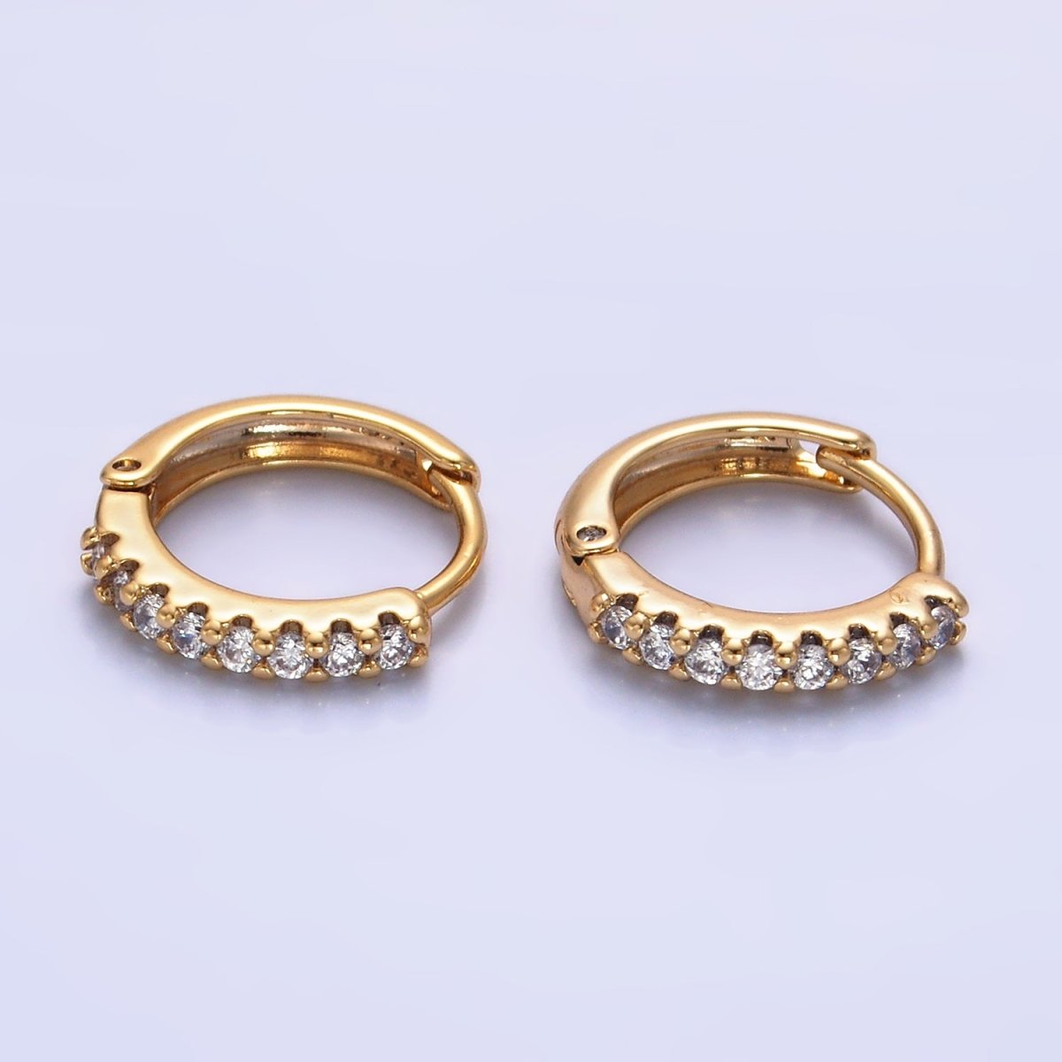 14K Gold Filled 13mm Micro Paved CZ Cartilage Huggie Earrings | V413 - DLUXCA