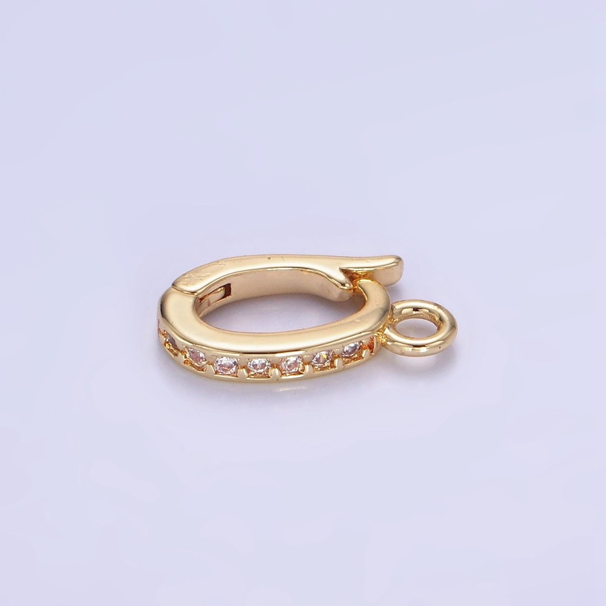 14K Gold Filled 13mm Micro Paved CZ Snap Latch Bail Findings | Z695 - DLUXCA