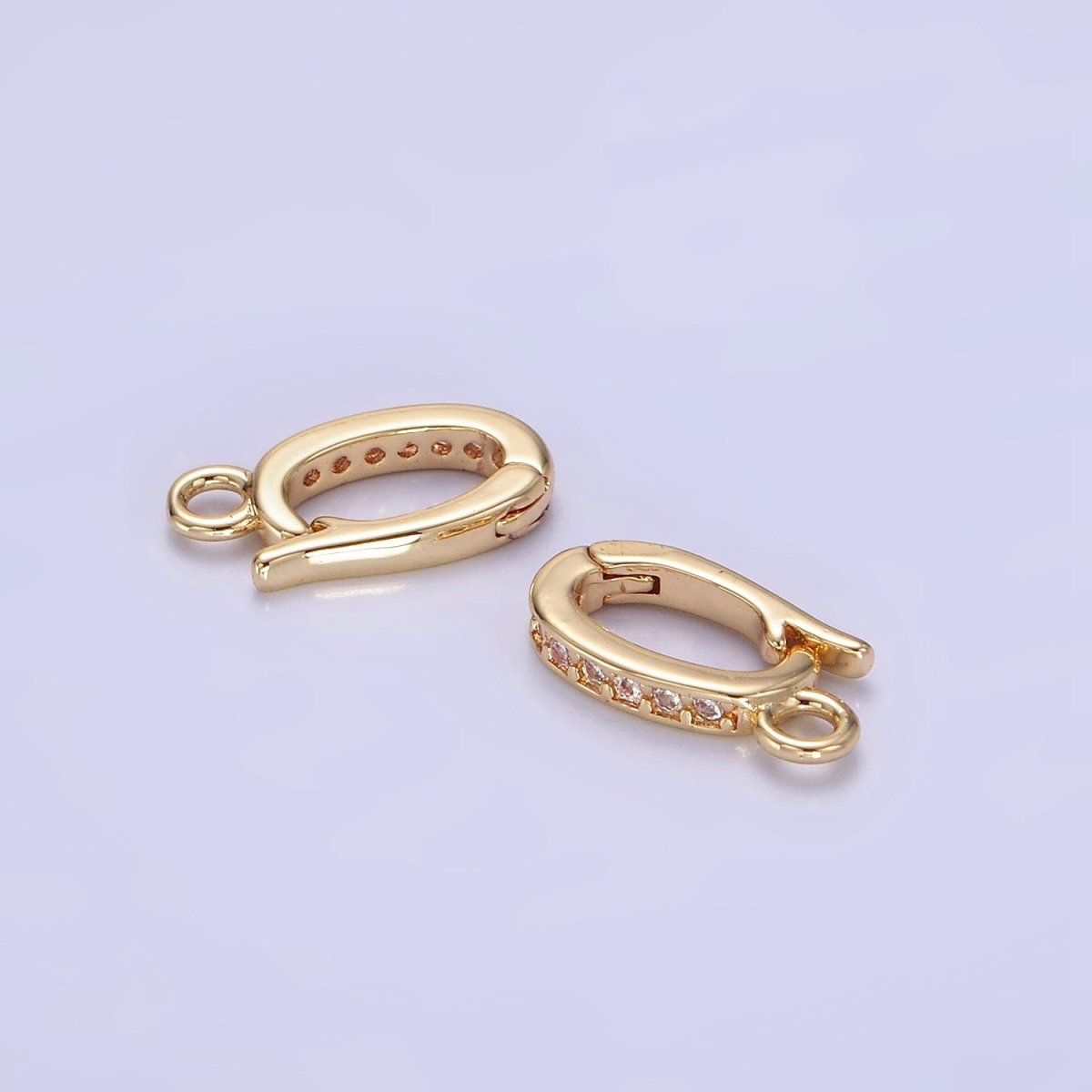 14K Gold Filled 13mm Micro Paved CZ Snap Latch Bail Findings | Z695 - DLUXCA