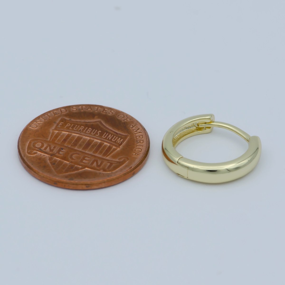 14K Gold Filled 13mm Minimalist Huggie Earrings in Gold & Silver | AB1165 AD171