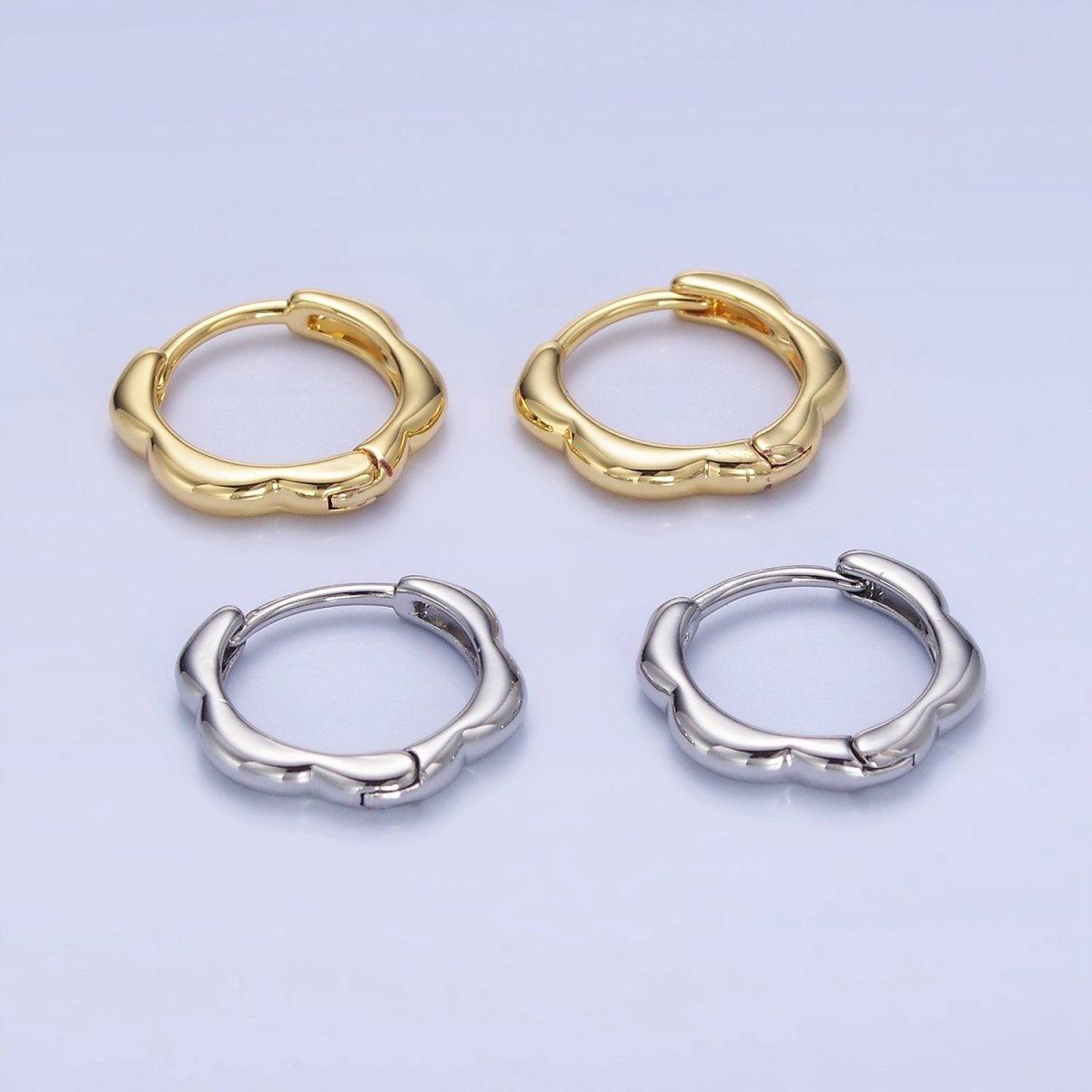 14K Gold Filled 13mm Rounded Huggie Earrings in Gold & Silver | P478 P479