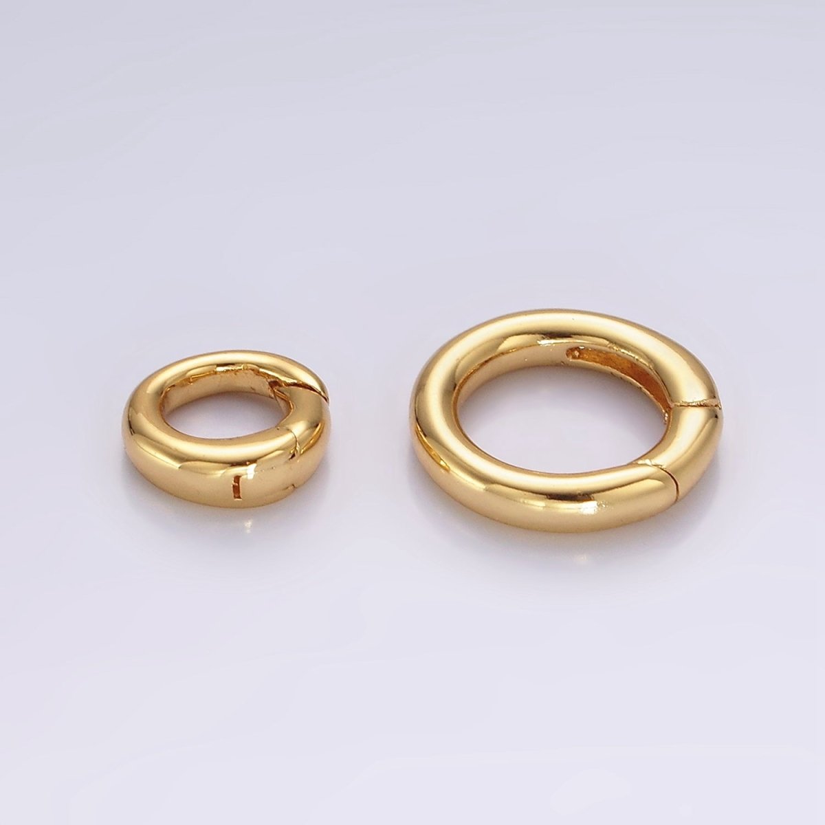 14K Gold Filled 14.5mm, 10mm Push Round Spring Gate Ring Jewelry Closure Findings Supply | Z570