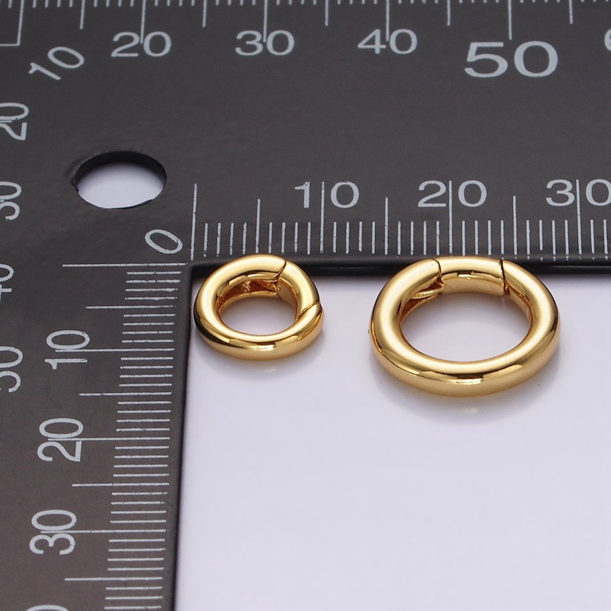 14K Gold Filled 14.5mm, 10mm Push Round Spring Gate Ring Jewelry Closure Findings Supply | Z570