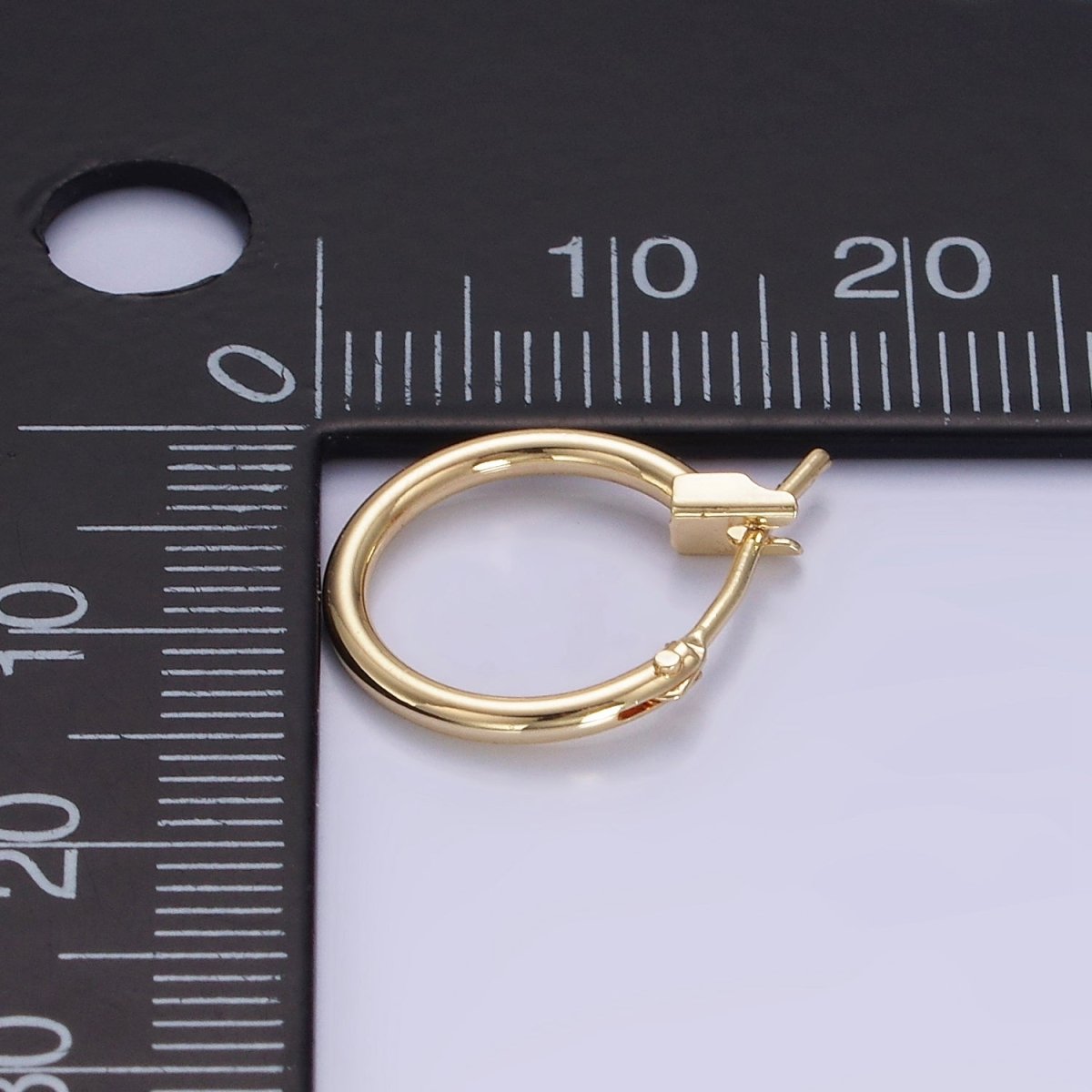 14K Gold Filled 14mm Minimalist Latch Cartilage Hoop Earrings | V540 - DLUXCA