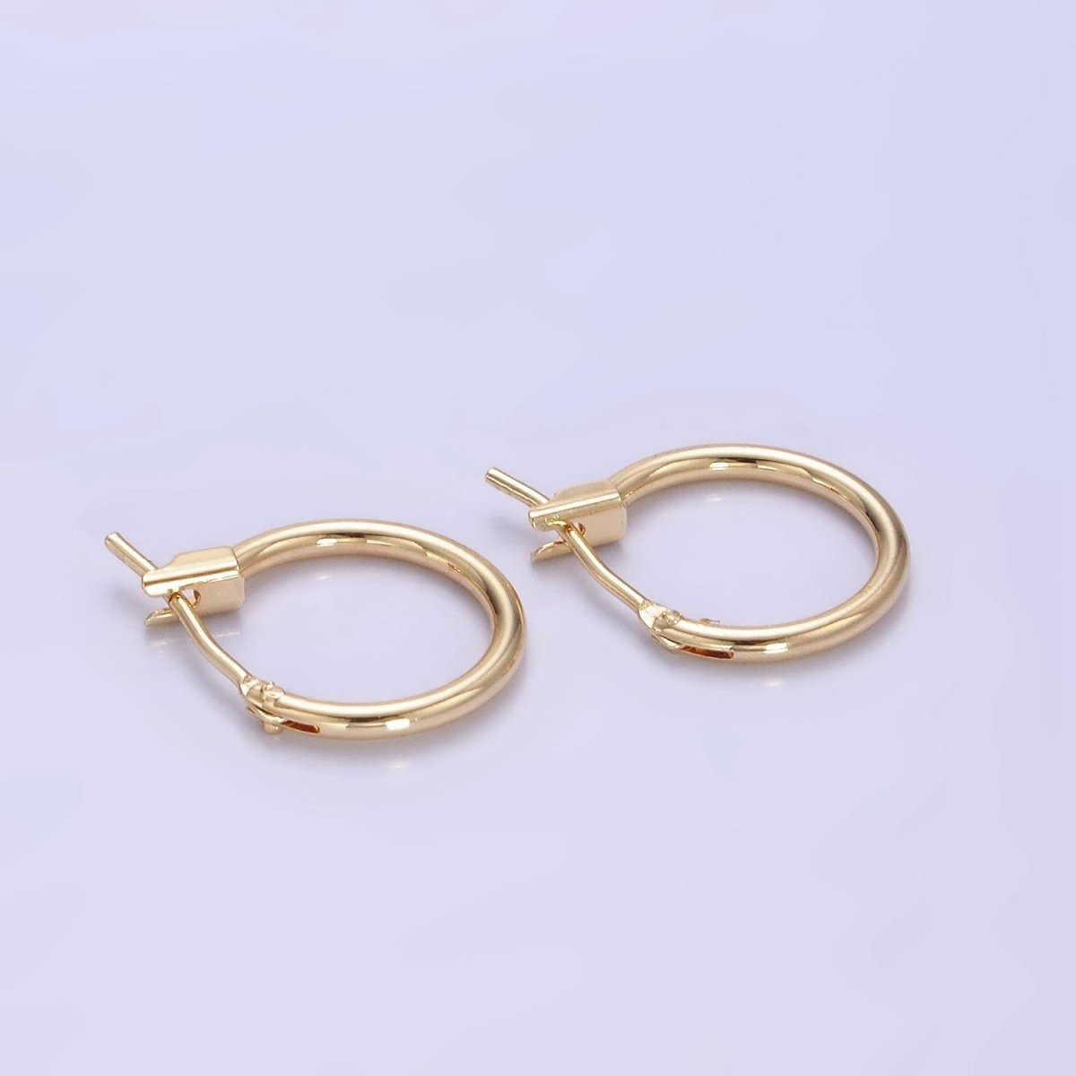 14K Gold Filled 14mm Minimalist Latch Cartilage Hoop Earrings | V540 - DLUXCA