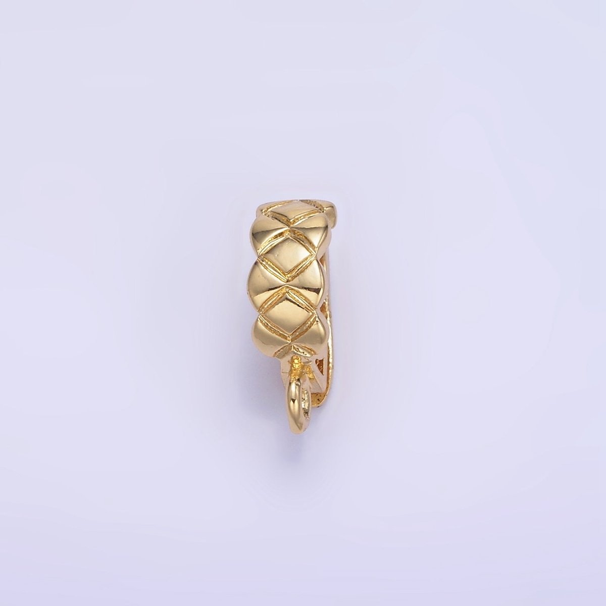 14K Gold Filled 14mm Quilted Snap Latch Bail Findings | Z594 - DLUXCA