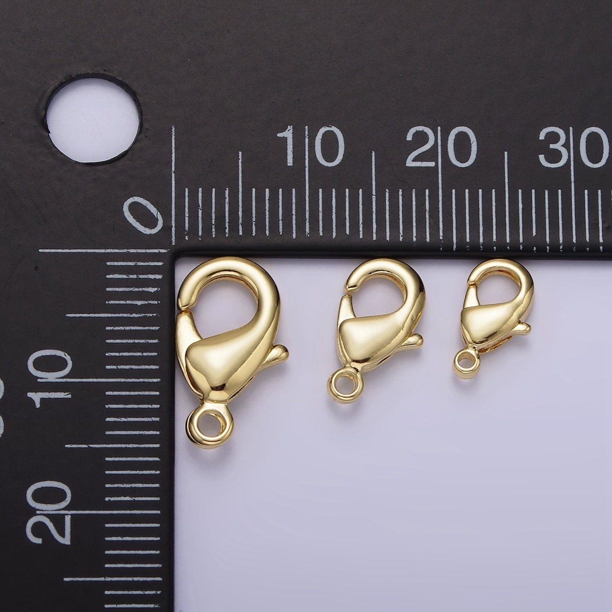 14K Gold Filled 15mm, 12mm, 10mm Lobster Claw Clasps Closure Findings Supply | Z533 - Z535