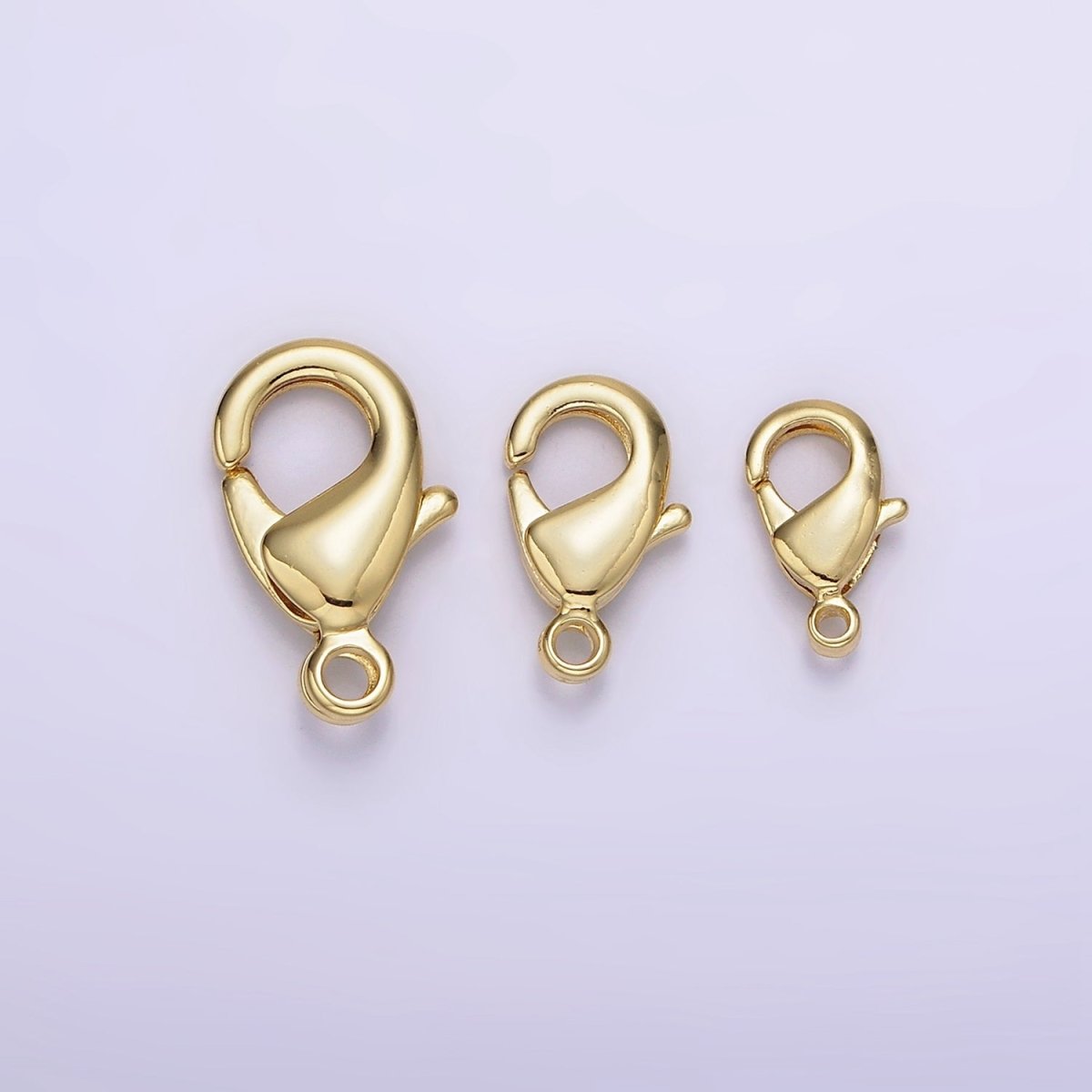 14K Gold Filled 15mm, 12mm, 10mm Lobster Claw Clasps Closure Findings Supply | Z533 - Z535