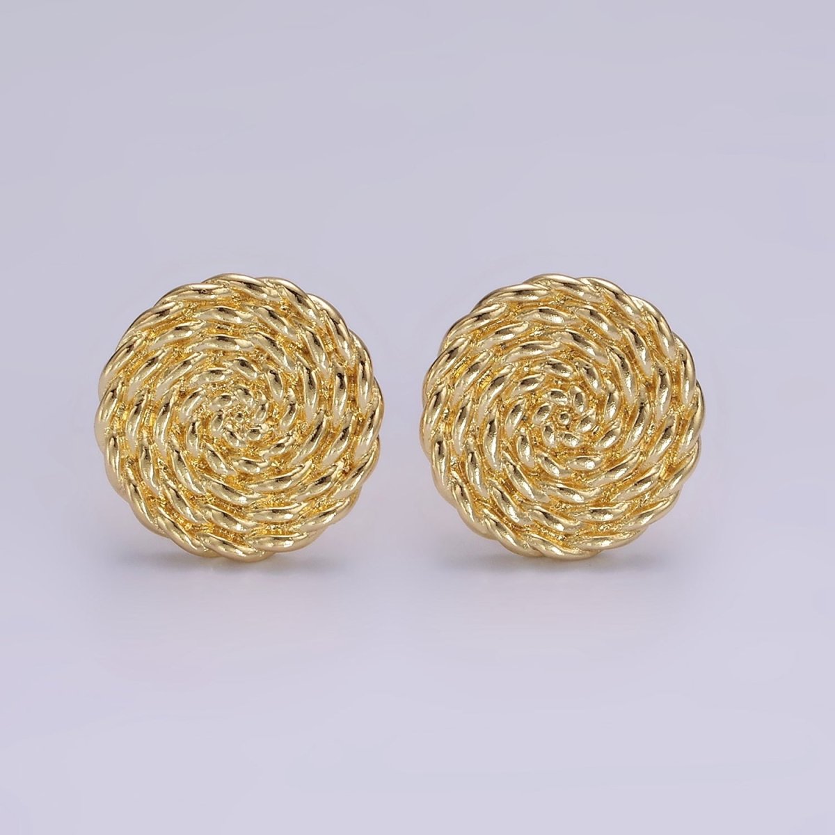 14K Gold Filled 15mm Croissant Circle Round Minimalist Stud Earrings in Gold & Silver | V481 V482