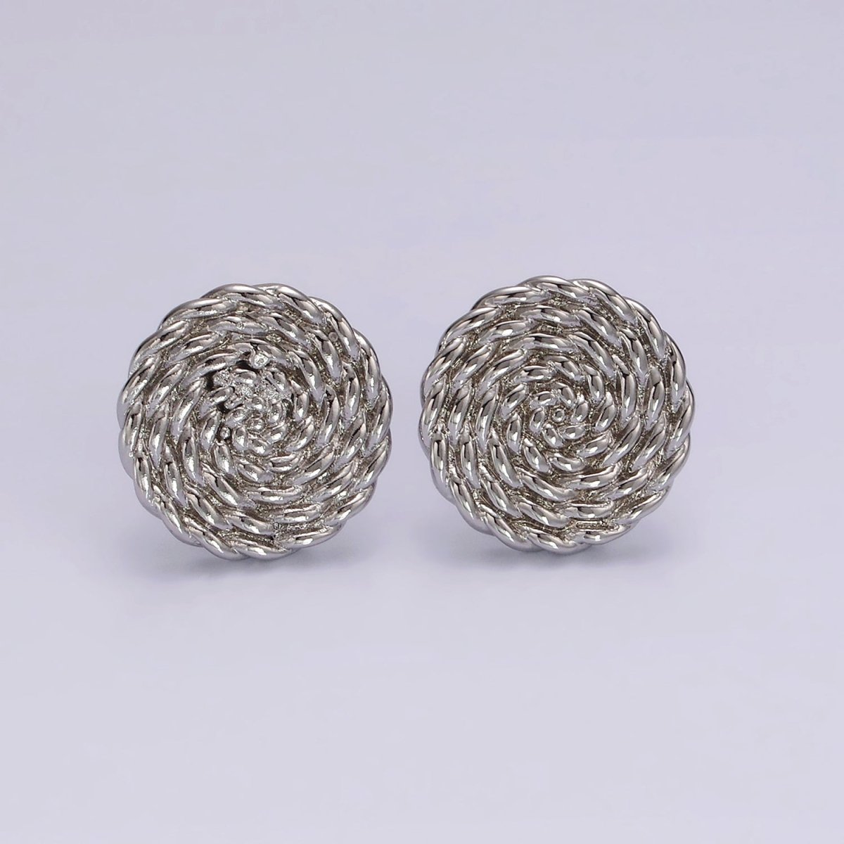 14K Gold Filled 15mm Croissant Circle Round Minimalist Stud Earrings in Gold & Silver | V481 V482