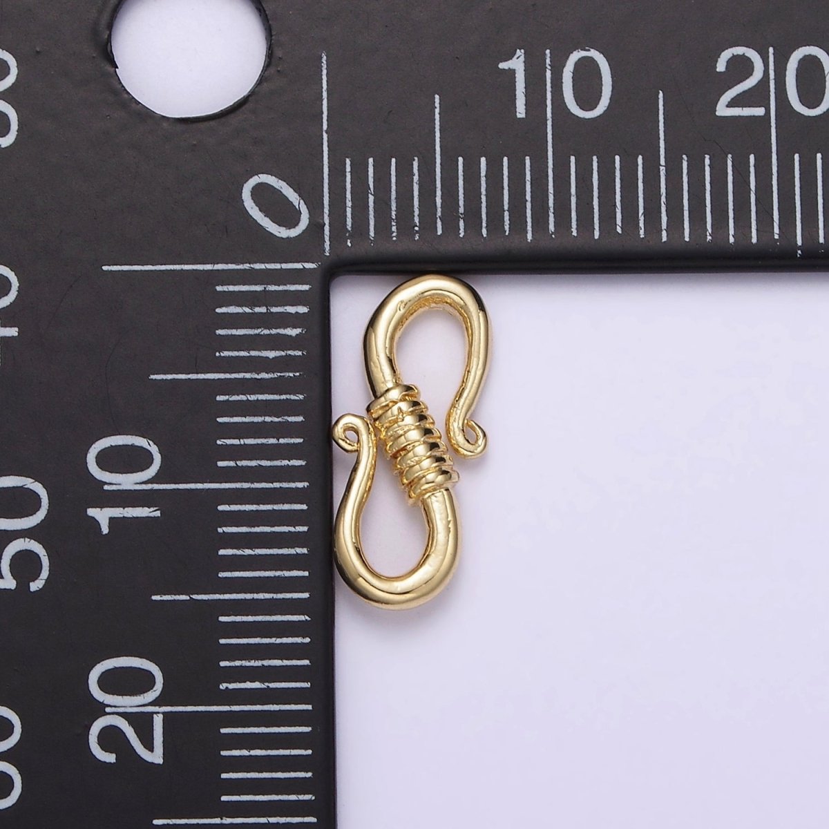 14K Gold Filled 15mm Curved Tied S-Hook Clasps Closure Jewelry Supply Findings | Z654