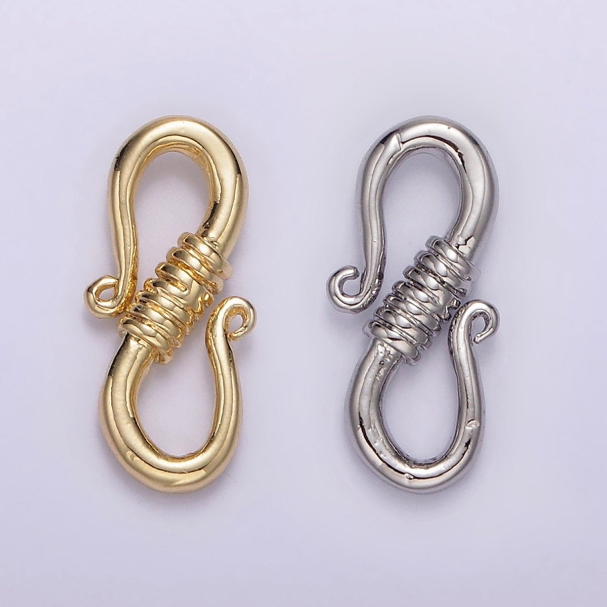 14K Gold Filled 15mm Curved Tied S-Hook Clasps Closure Jewelry Supply Findings | Z654