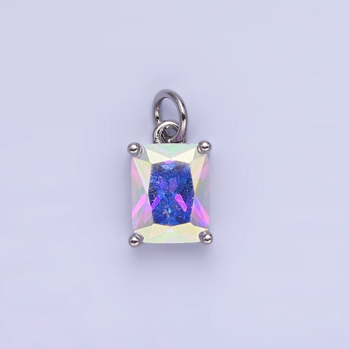 14K Gold Filled 15mm CZ Cubic Zirconia Baguette Charm in Gold & Silver | W607 - W622
